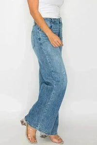 bytos Full Size High Rise Wide Leg Jeans with Pockets