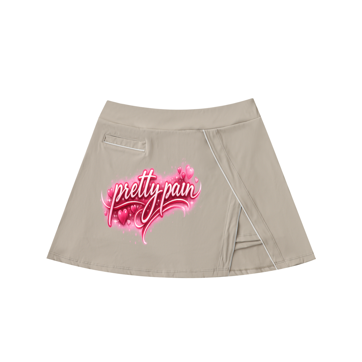 PRETTY PAIN High-Waist Pocketed A-Line Skirt
