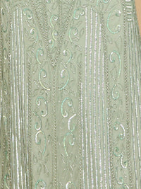 Long Sleeve Geometric Beaded Gown | 28875