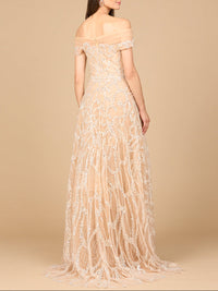 Off Shoulder A-line Gown