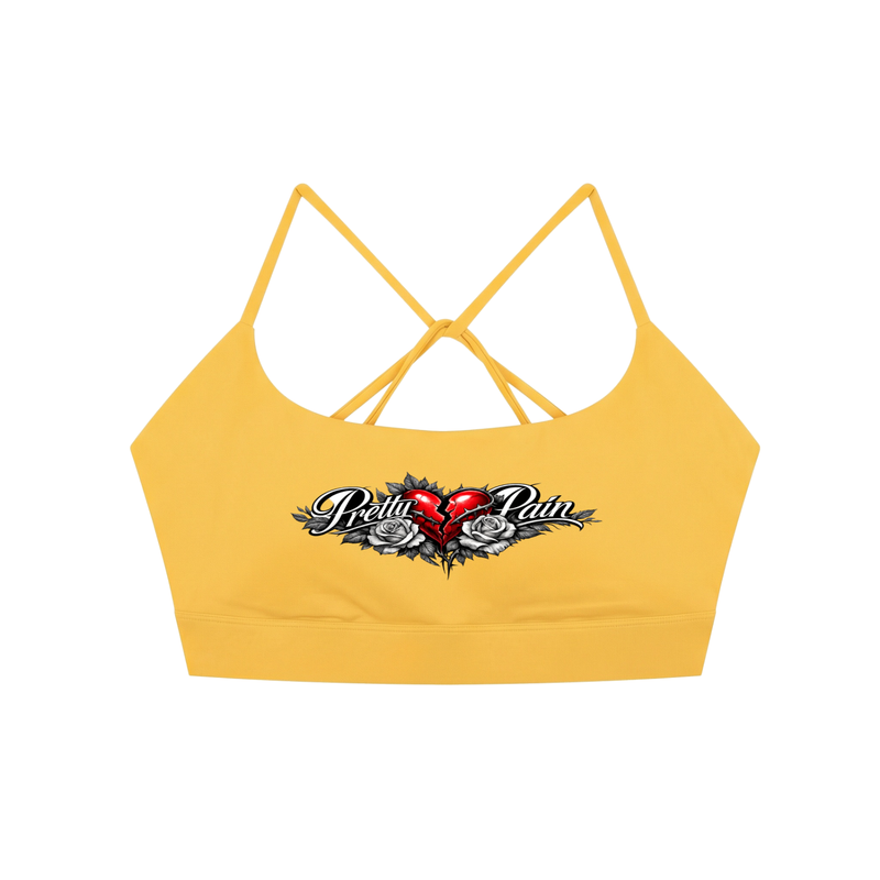 PRETTY PAIN Strappy Criss Cross Yoga Sports Bra