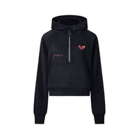 Women Cropped PRETTY PAIN Half-Zip Hoodie