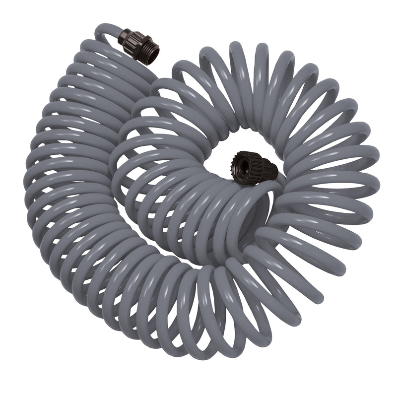50' Gray Coil Hose w/8-Pattern Plastic Nozzle 27560