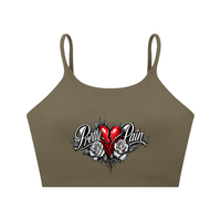 PRETTY PAIN Spaghetti Strap Yoga Sports Bra