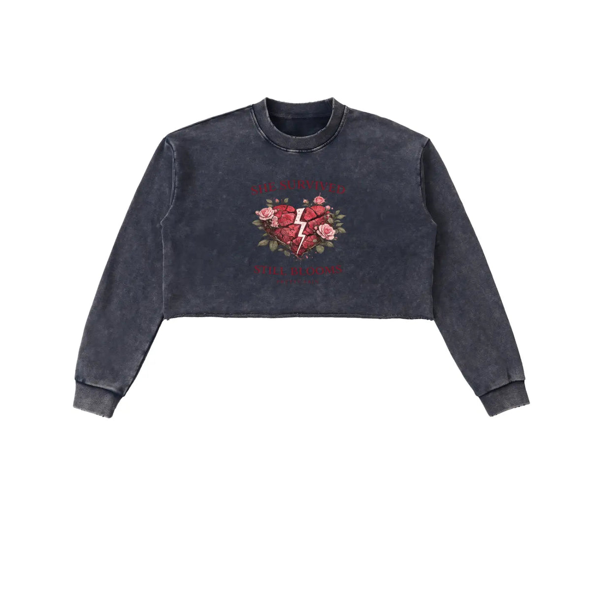“She Survived Still Blooms” Cropped Sweatshirt