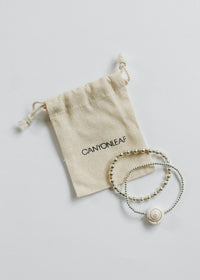 Sterling Silver + 14k Gold Filled Sun || Beaded Bracelet