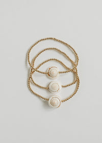 Dainty 14K Gold Filled + Sea Shell || Stretch Anklet or Bracelet