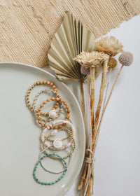 Sterling Silver + 14k Gold Filled Sun || Beaded Bracelet