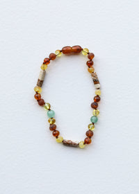 Baltic Sea Amber + Aventurine + Striped Agate || Necklace