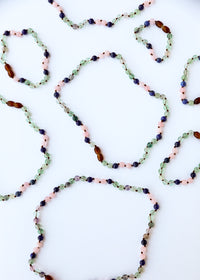 Fluorite + Lapis Lazuli + Rose Quartz || Gemstone Necklace