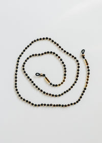 Baltic Sea Amber + Gemstone || Beaded Eyeglass Necklace - Natural Black