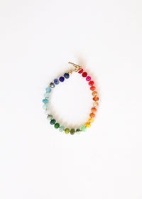 Natural Gemstone Bracelet + 14k Gold Filled Toggle : Key West