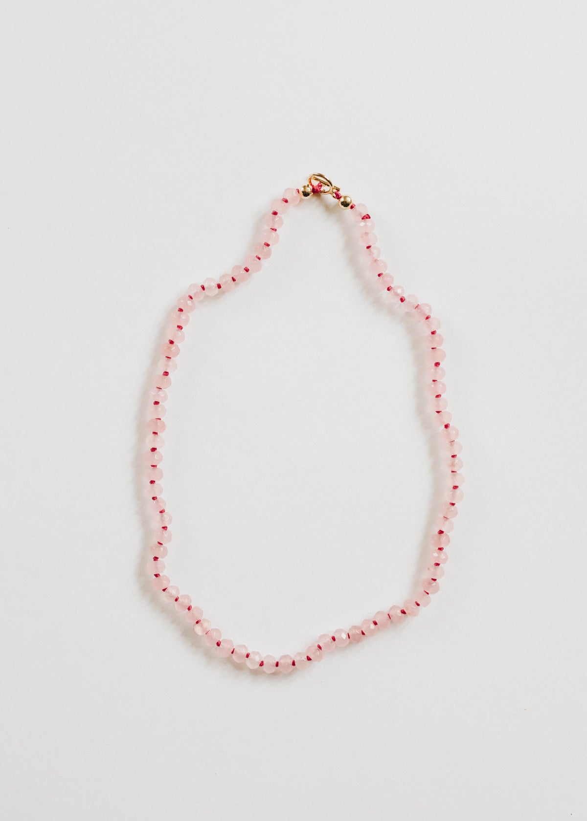 Natural Rose Quartz + 14k Gold Filled Toggle || Gemstone Necklace