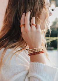 Baltic Sea Amber : 14k Gold Filled Beaded Sun + Moon || Adult Bracelets