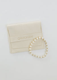 Pearl : 14k Gold Filled Sun + Moon || Stretch Bracelets