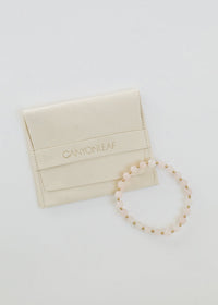 Rose Quartz : 14k Gold Filled Sun + Moon || Stretch Bracelets