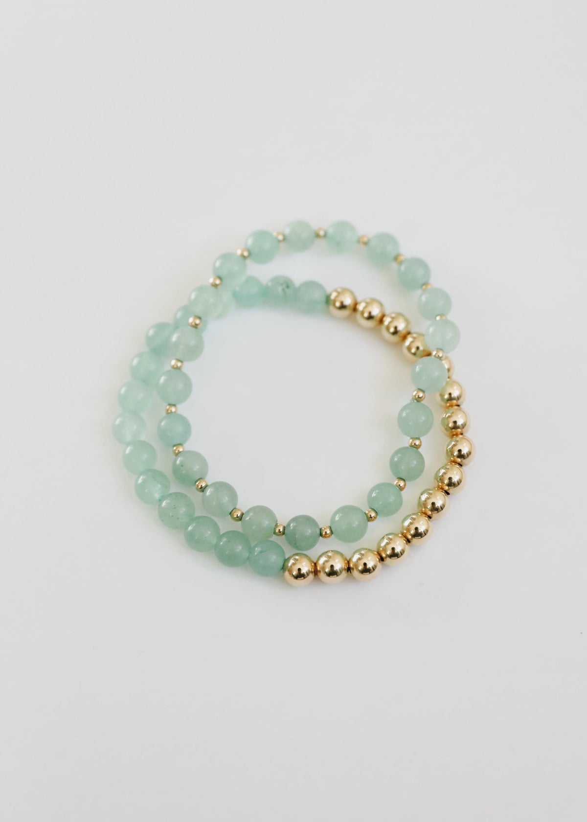 Aventurine Gemstone + 14K Gold Filled || Beaded Stretch Bracelets