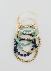 Aventurine Gemstone + 14K Gold Filled || Beaded Stretch Bracelets