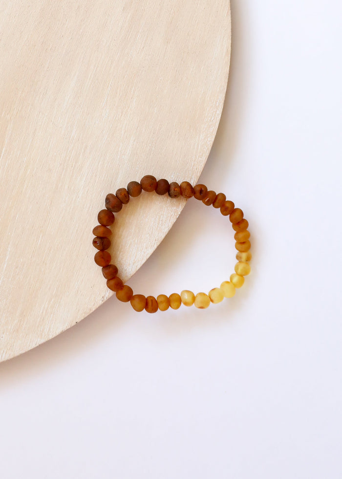 Raw Baltic Amber + Sunflower || Adult Bracelet