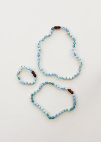 Amazonite + Aquamarine + Fluorite || Gemstone Necklace