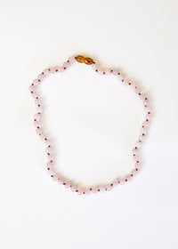 Pure Gemstone + Natural Rose Quartz || Beaded Necklace