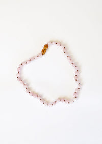 Pure Gemstone + Natural Rose Quartz || Beaded Necklace