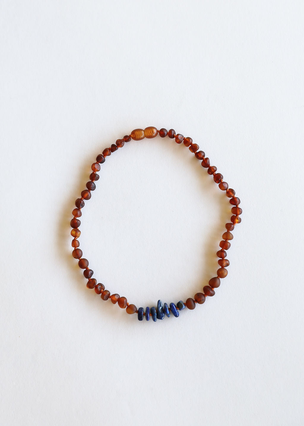 Raw Cognac Baltic Amber + Raw Lapis || Necklace