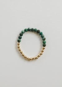 Turquoise Jasper :14k Gold Filled Sun + Moon || Adult Bracelets
