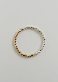 Sterling Silver + 14k Gold Filled Moon || Beaded  Bracelet