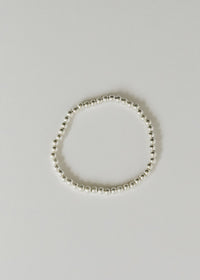 Sterling Silver || Beaded Stretch Anklet or Bracelet