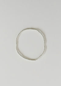 Sterling Silver || Beaded Stretch Anklet or Bracelet