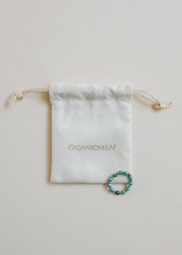 Natural Turquoise + 14k Gold Filled Sun || Stretch Ring