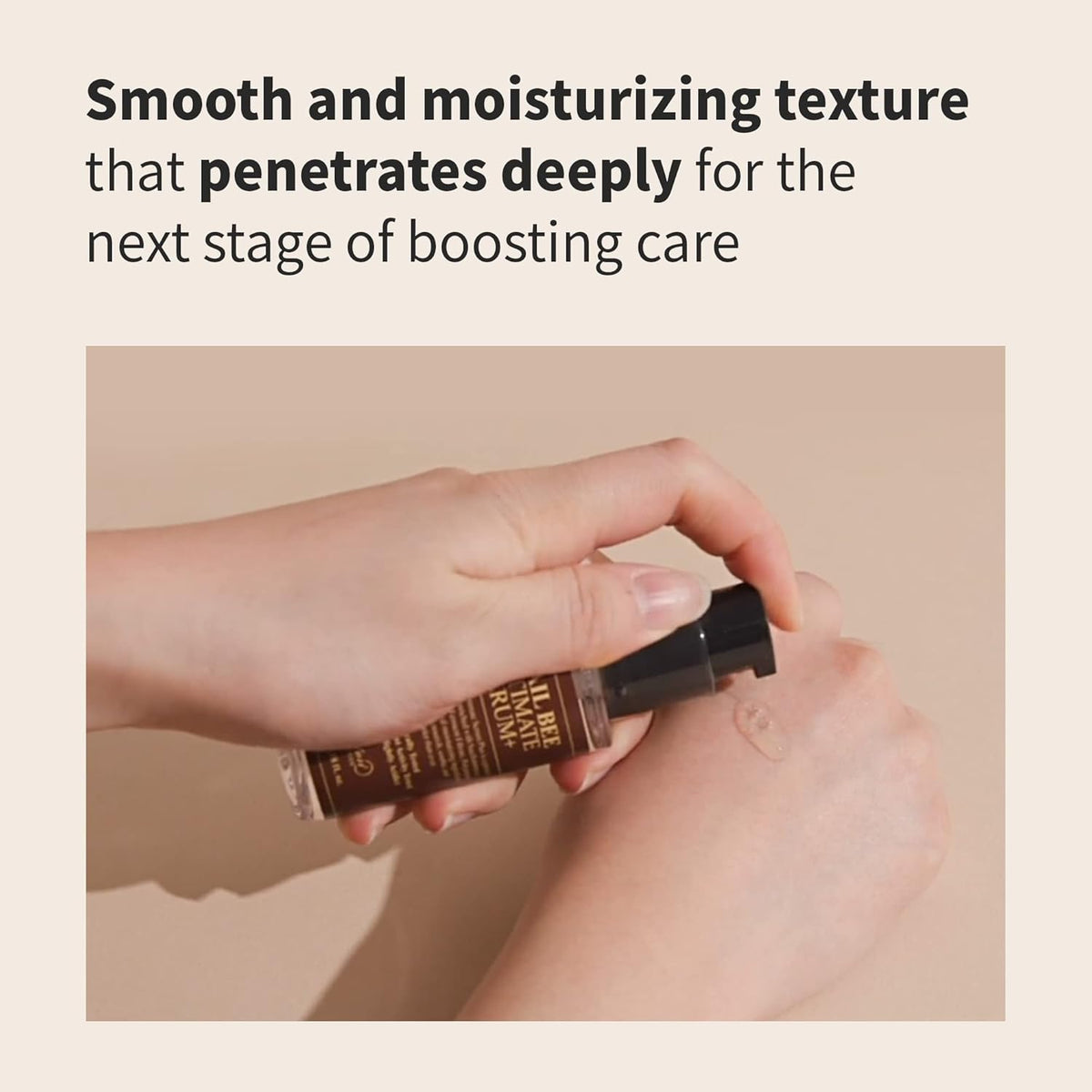 Benton Snail Bee Ultimate Serum Plus in a clear glass bottle with dropper, featuring a sleek design and product label.