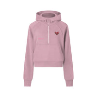 Women Cropped PRETTY PAIN Half-Zip Hoodie