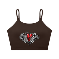 PRETTY PAIN Spaghetti Strap Yoga Sports Bra