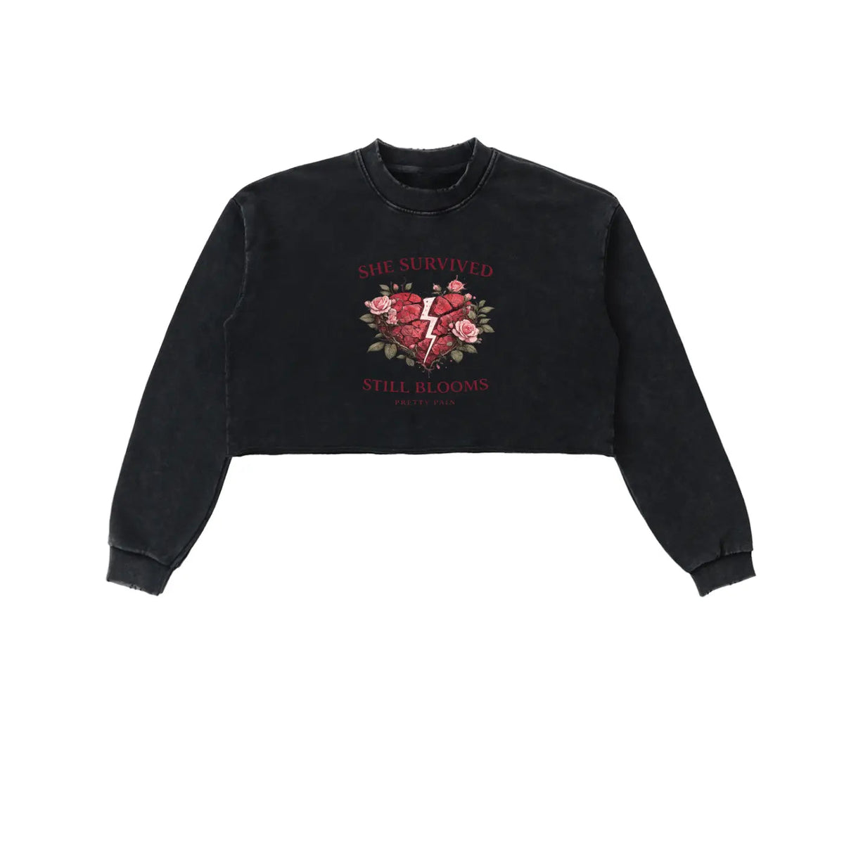 “She Survived Still Blooms” Cropped Sweatshirt