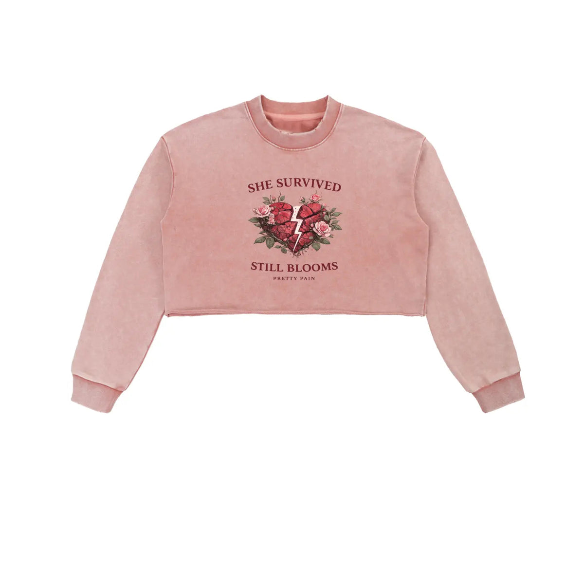 “She Survived Still Blooms” Cropped Sweatshirt