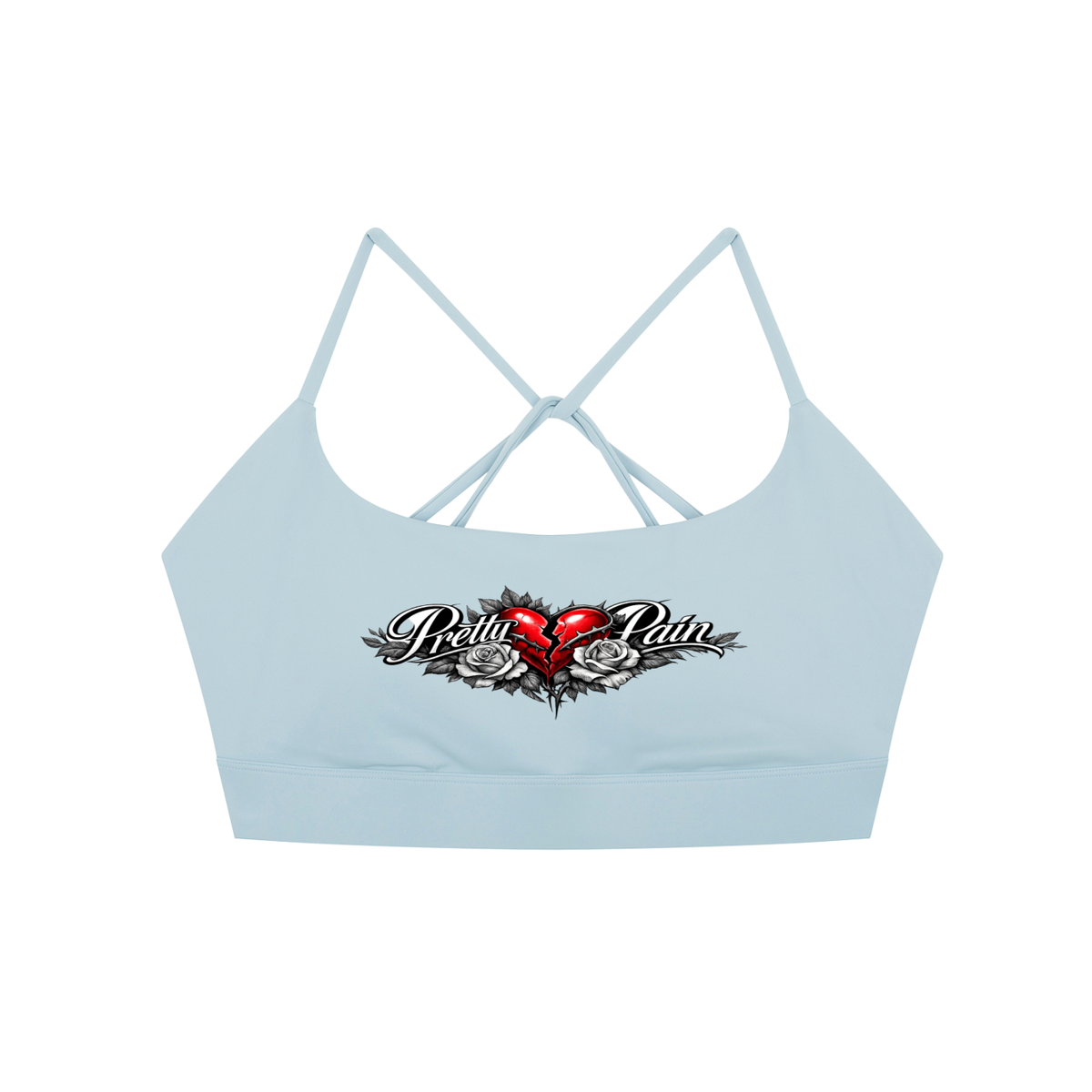 PRETTY PAIN Strappy Criss Cross Yoga Sports Bra