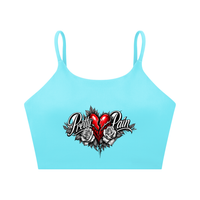 PRETTY PAIN Spaghetti Strap Yoga Sports Bra