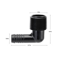 3/4" MPT x 1/2" Barb Riser Flex Pipe Elbow 94360
