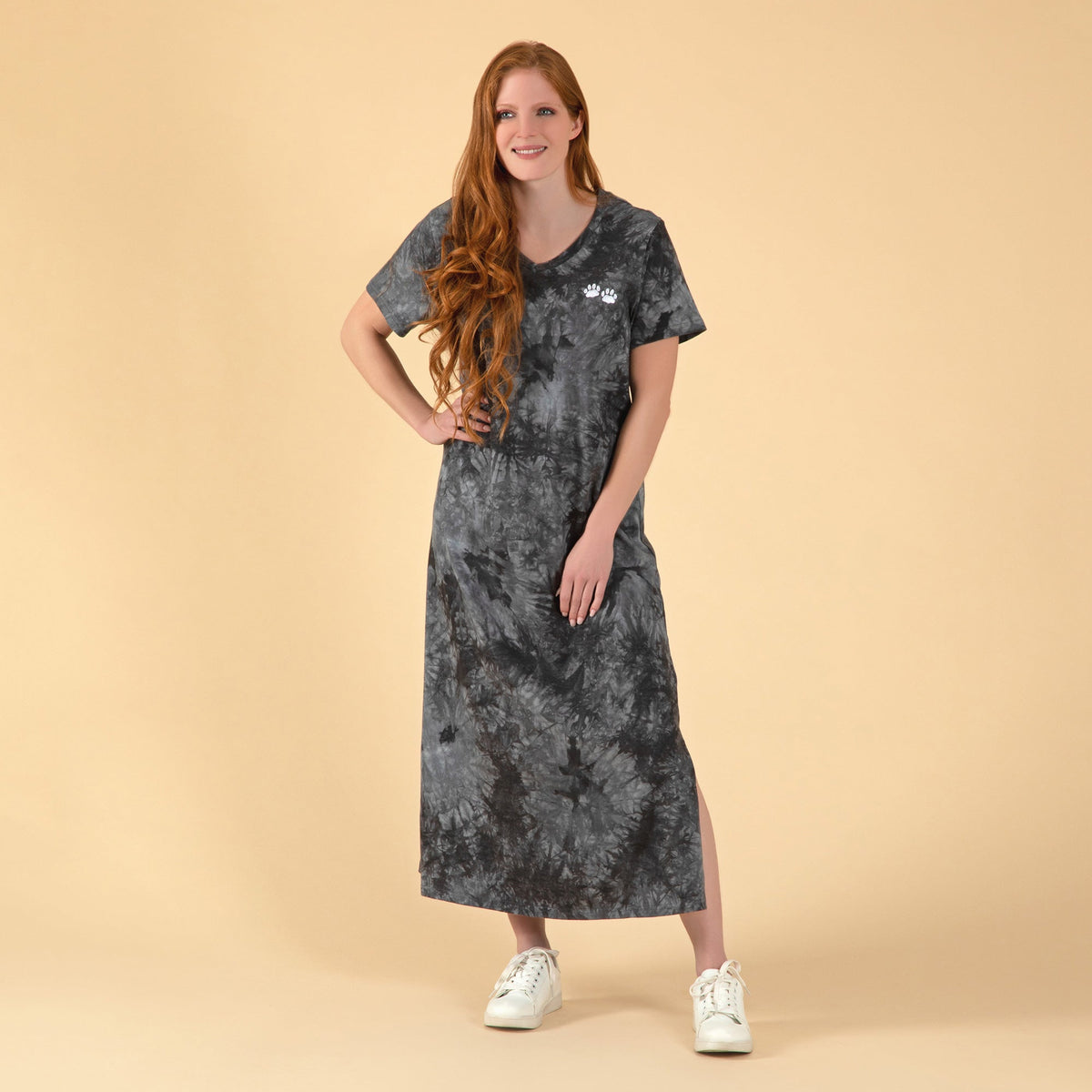 Tie-Dye Paw Print Maxi Dress