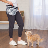 Plaid Paw Print Large Fanny Pack with 3 Zippered Pockets
