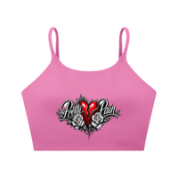 PRETTY PAIN Spaghetti Strap Yoga Sports Bra