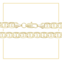 14K gold filled Mariner diamond-cut chain bracelet with lobster claw clasp, 8.5 inches, men's jewelry by JB Jewelry BLVD