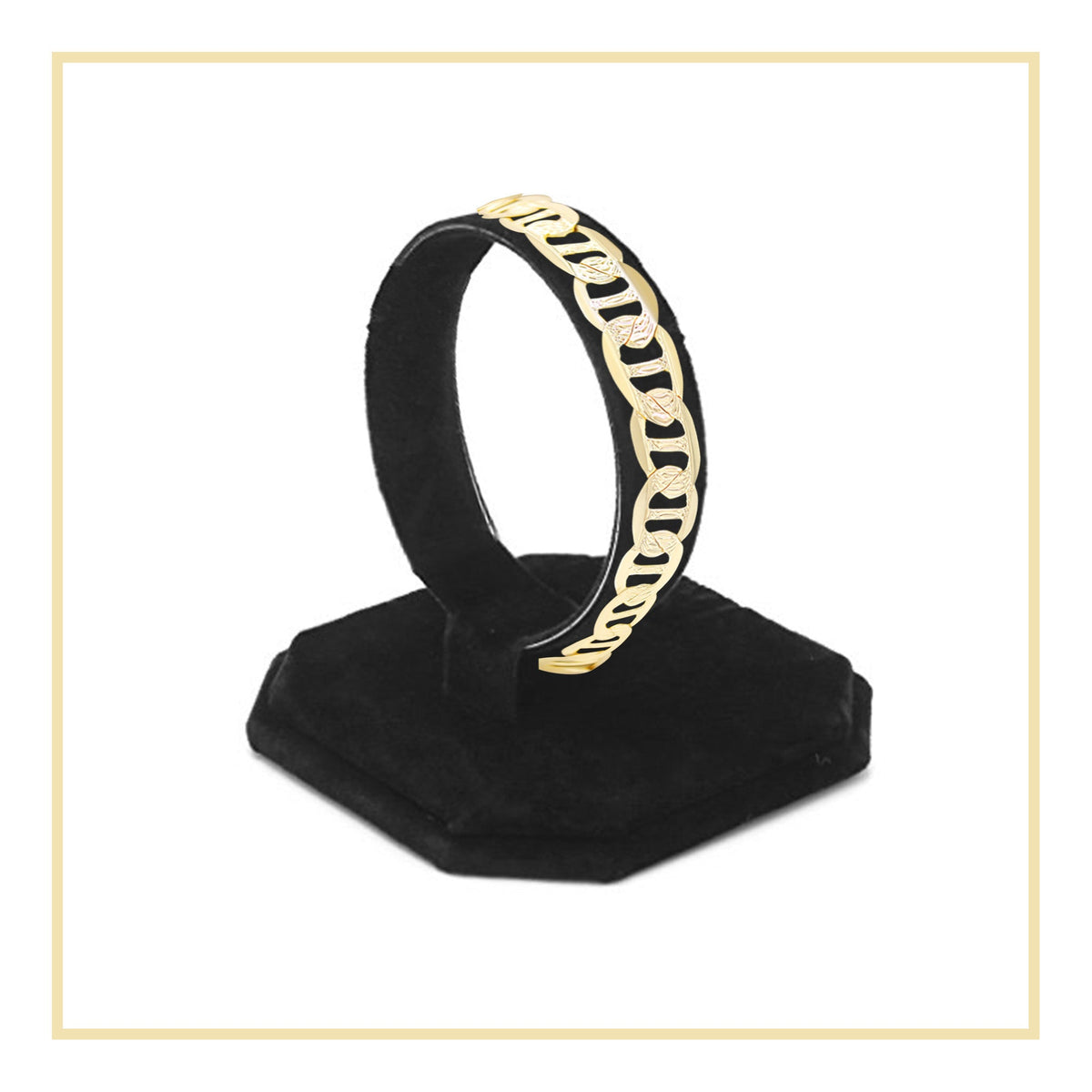 14K gold filled Mariner diamond-cut chain bracelet with lobster claw clasp, 8.5 inches, men's jewelry by JB Jewelry BLVD
