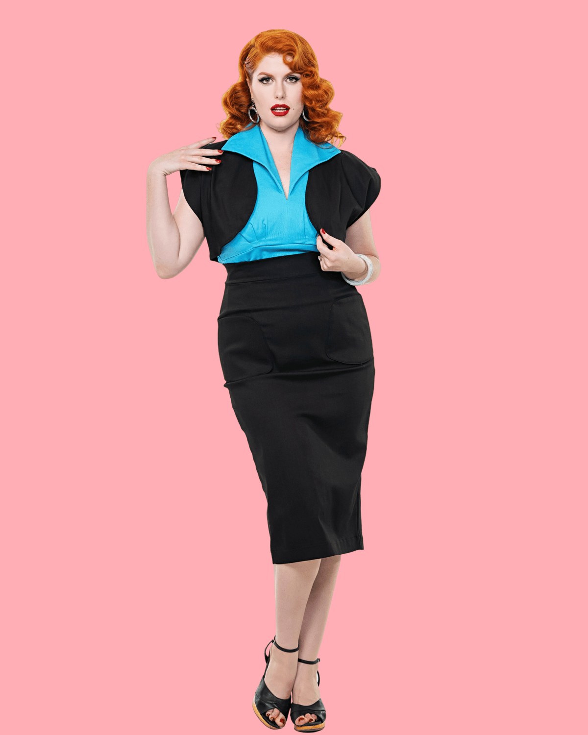 LadySplendorClothing Classic skirt and bolero set, featuring a stylish skirt and matching bolero jacket in elegant fabric.