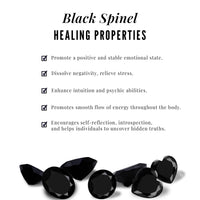 Black spinel and diamond halo stud earrings by Rosec Jewels featuring prong settings and classic design.