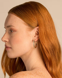 Mom Baguette Maxi Hoop Earrings