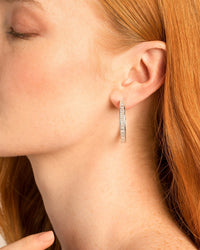 Mom Baguette Maxi Hoop Earrings
