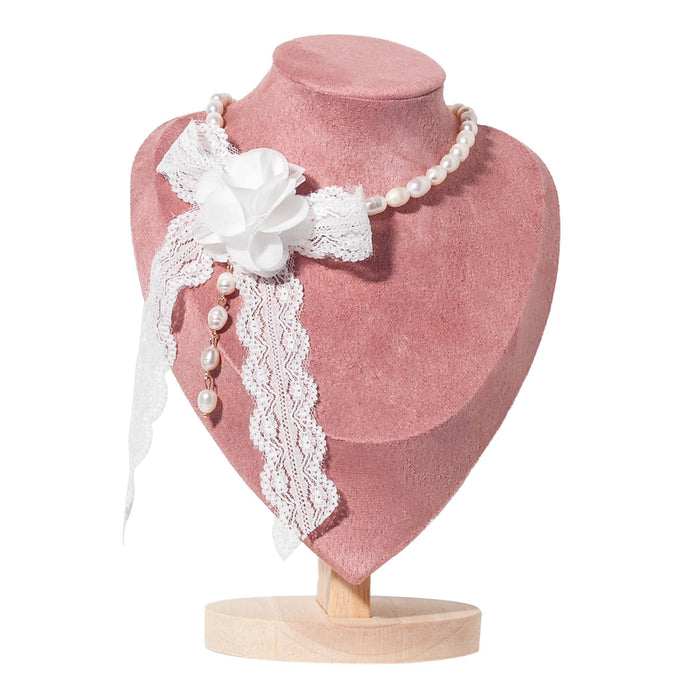Ribbon Reverie Pearl Bow Choker Necklace